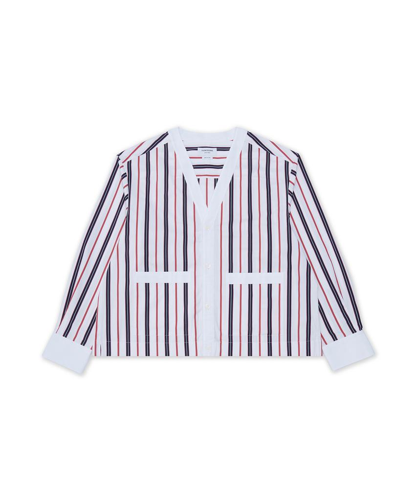 Thom Browne Variated Rep Stripe Poplin Combo Long Sleeve Cardigan - Mix / Mwl436Cf1152960