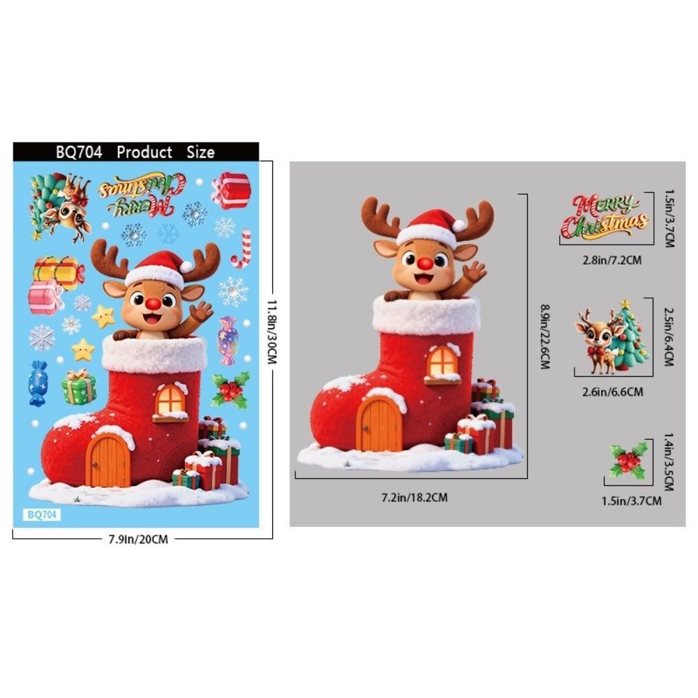 Electrostatic Merry Christmas Window Sticker Holiday Window Stickers  Christmas Gift