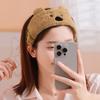 Cartoon Bear Face-Washing Headband for Girls with Makeup Removal and Wide Hairband