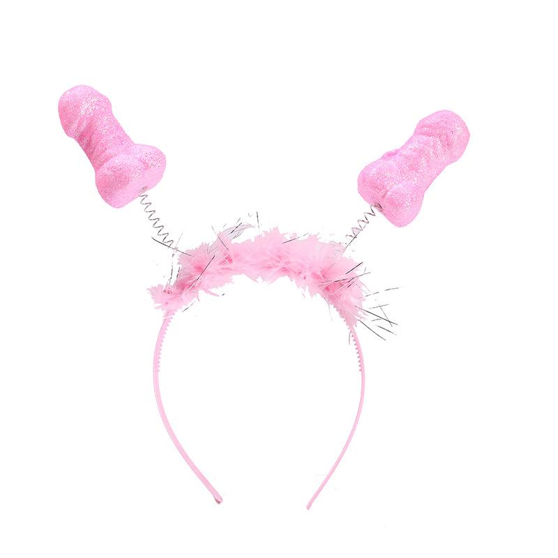 Pink Hen Party Bridal Shower Crown Funny Penis Headband Dick Hairband Bridesmaid Gift Decor Bachelorette Hen Party Favor Supplie