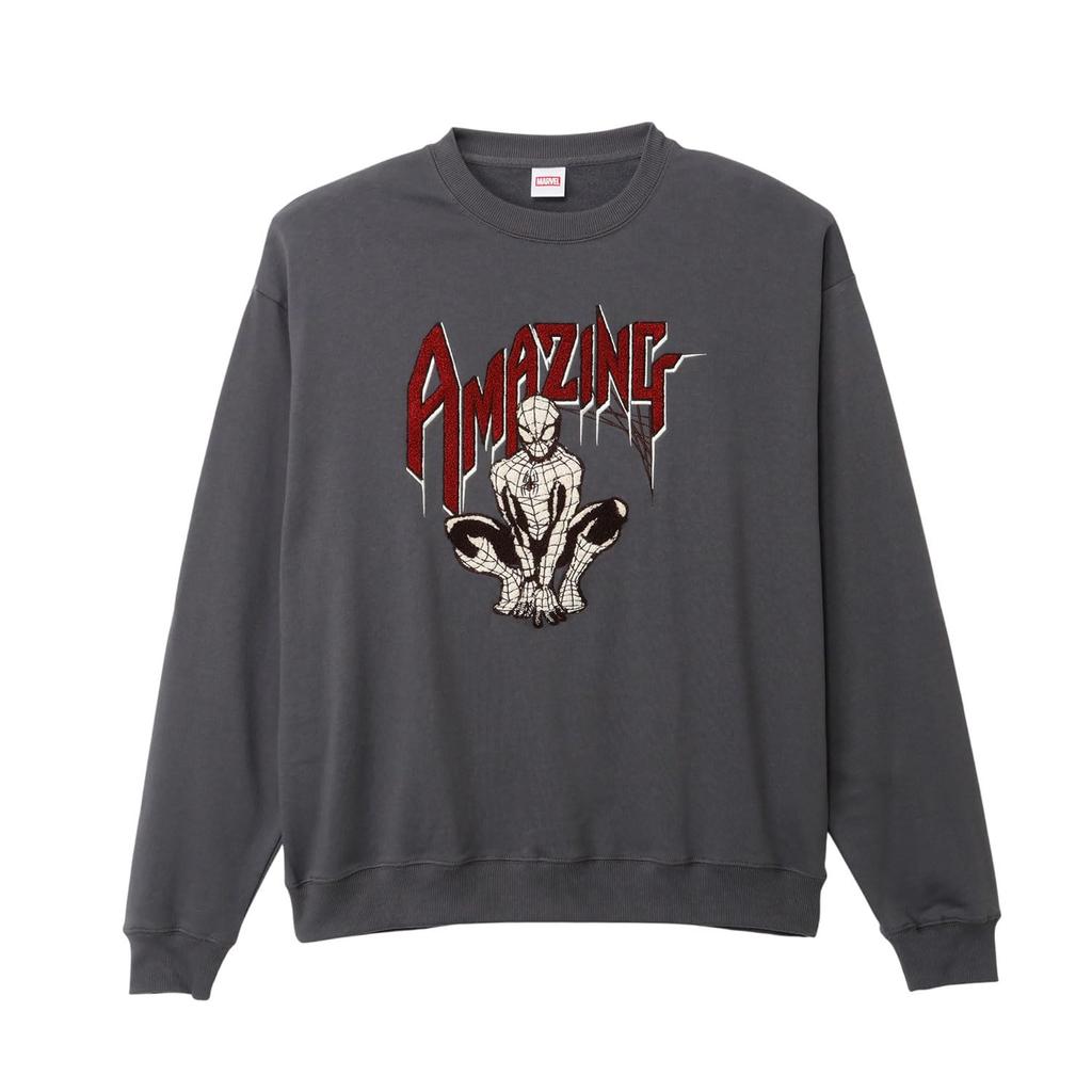 Small Planet Marvel Sagara Embroidered One Size Fits All Sweatshirt, Spider-Man, Sumikuro,