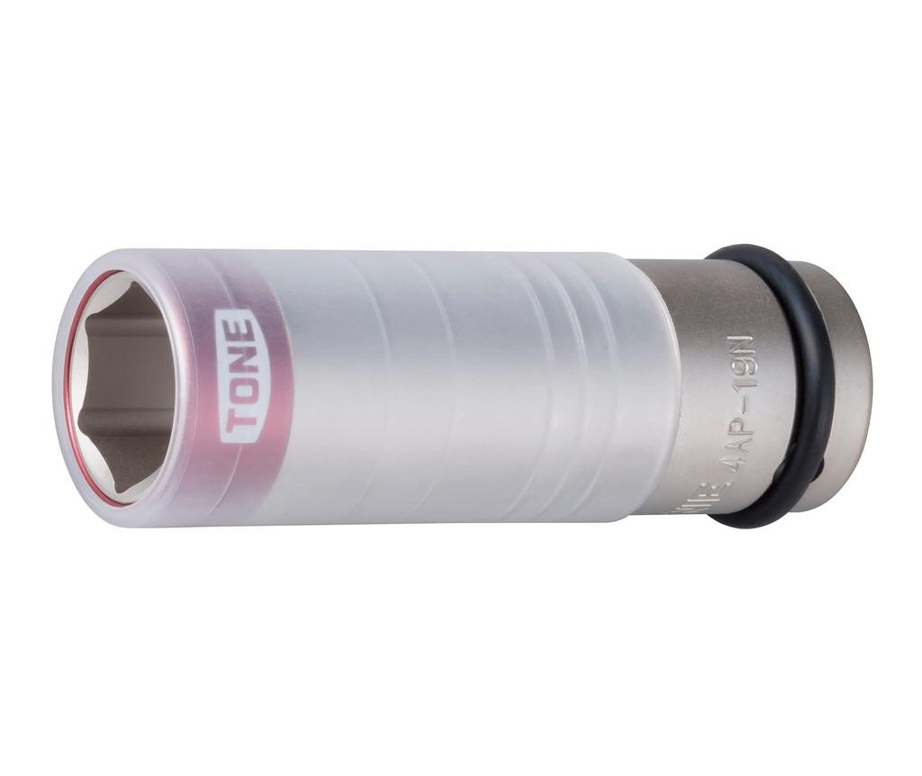 TONE Thin foil nut socket for impact with protector Drive angle Red Width across flats 19mm 4AP-19N 12.7mm (1/2")