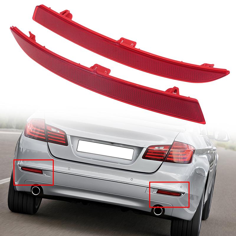 Car Tail Light Rear Bumper Reflector Lights Red Lens for BMW 5-Series 530dX/535d/528i F10/F18 Sedan 2014-2017 Facelift