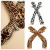 Full Finger Velvet Long Gloves Cosplay Etiquette Mittens Elastic Leopard Print Gloves  Girl