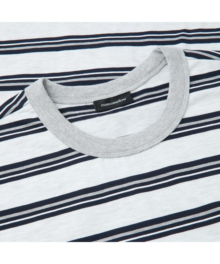 Keoseuuteommellou Gray Striped T-Shirt Cwtam26423Gyx