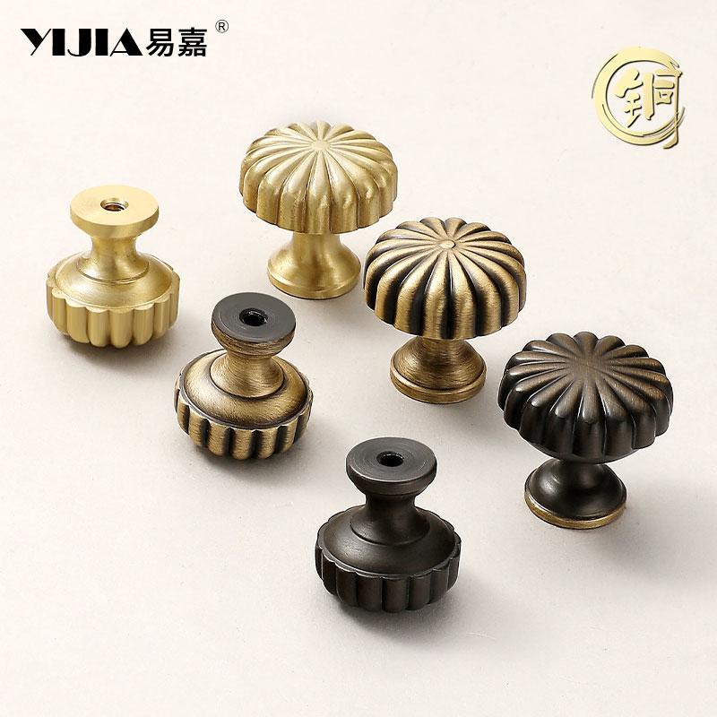 Brass Single-Hole Handle Solid Pure  Handle  Mini Drawer Knob Wardrobes Cabinets TV Stands  Bathroom Vanities Pull