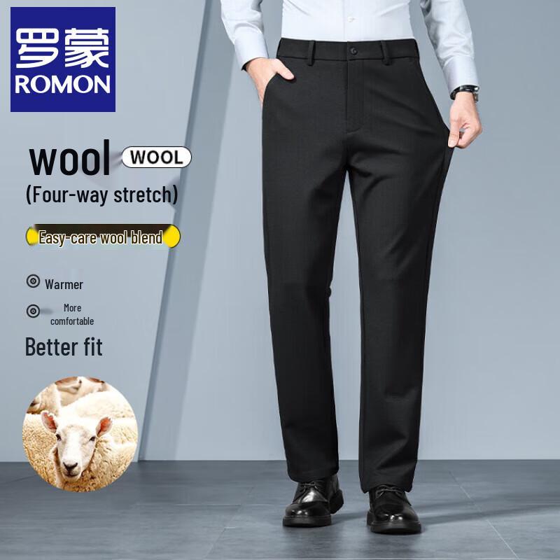 

Romons Men s Autumn/Winter Straight-Leg Business Casual Trousers 29