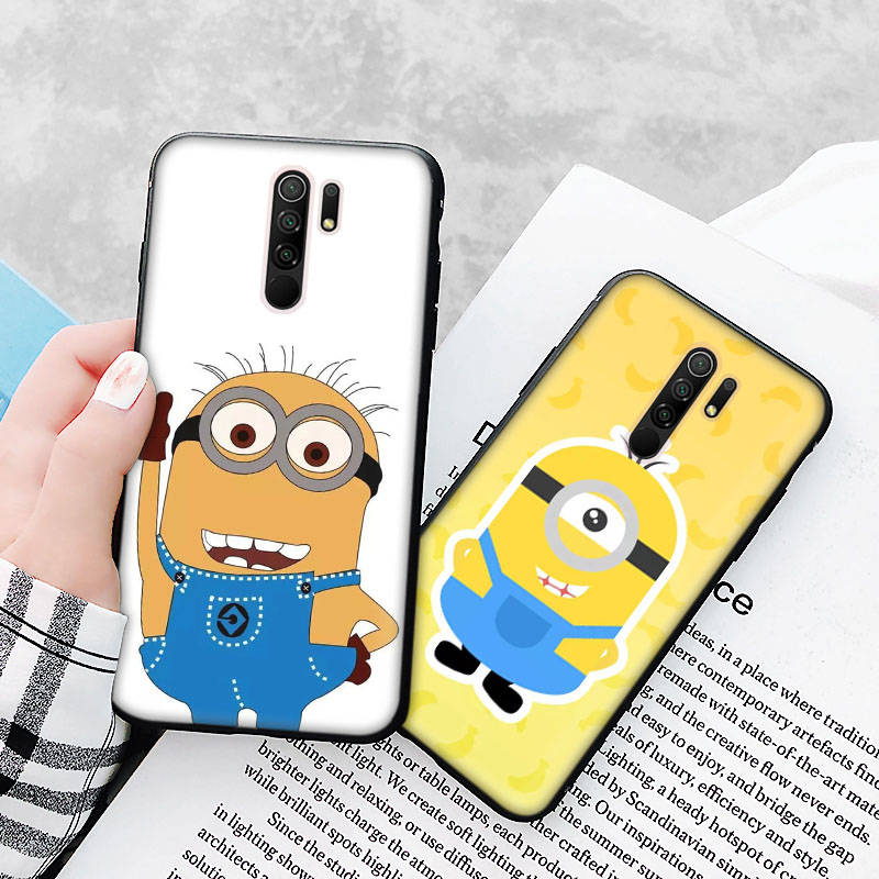 Black Case for Xiaomi Poco X6 X4 M5 M6 F5 F6 C65 C55 C50 C51 C40 Pro Redmi 14C A3X 13C 12C 11T 10A 9C Note 7 6 8A Plus M-78 Cute Minions