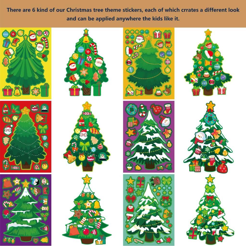 Whimsical And Fun Cartoon Christmas Tree Stickers For Kids Family Interactive Holiday Activity