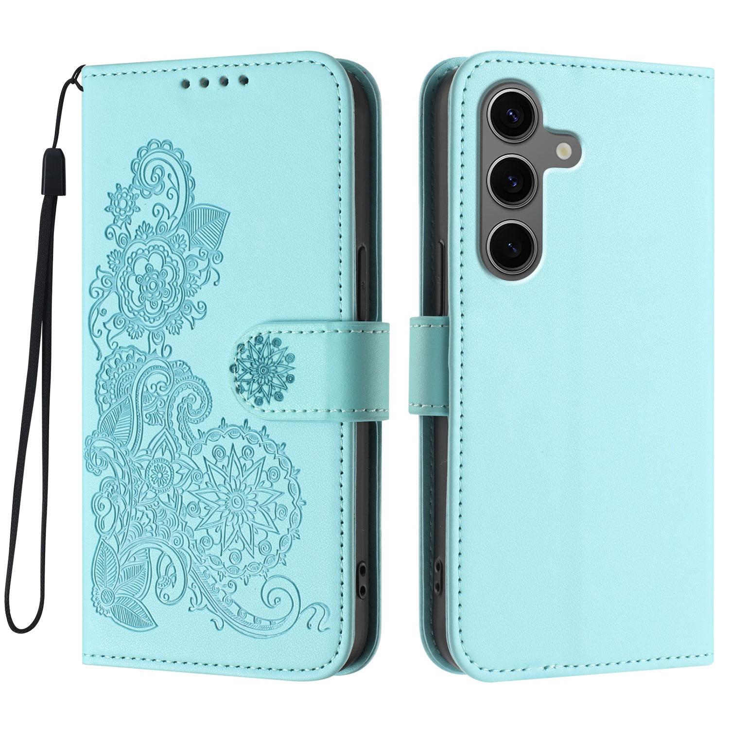 

Для телефонів Samsung Galaxy S24+/Galaxy S25+ Чохли Мандала Квітка Шкіряний Гаманець Мобільне Покриття зі Ремінцем F