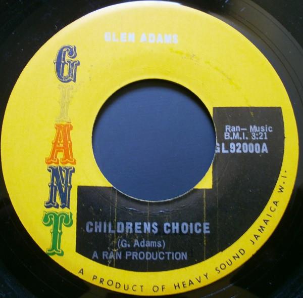 

7inch Record GLEN ADAMS Childrens Choice GL92000 Giant Jamaica Reggae Ska Dub Used