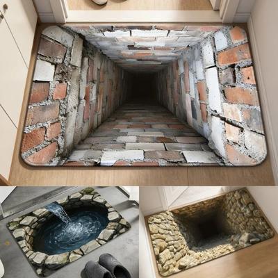 Felpudo Antideslizante Ilusión Óptica Alfombra para Puerta de Dormitorio Alfombra de Baño Decoración del Hogar