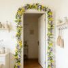 UV Resistant Artificial Pansy Vines Flexible Fake Flower Vines Eucalyptus Leaf Garland  Home Mantle