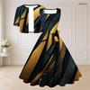 Women Plus Size Two Piece Outfit Halloween Print Sleeveless Square Neck Tie Waist Flared Dress Short Sleeve Cropped Shrug
