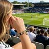 Náramek s tématem fotbalového zápasu 2026 Jiskřivé kamínky Vložené korálky Nerezavějící fotbalový náramek Šperkový doplněk