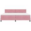 LED Box Spring Bed with LED Light Strips Pink 200 x 200 cm Velvet