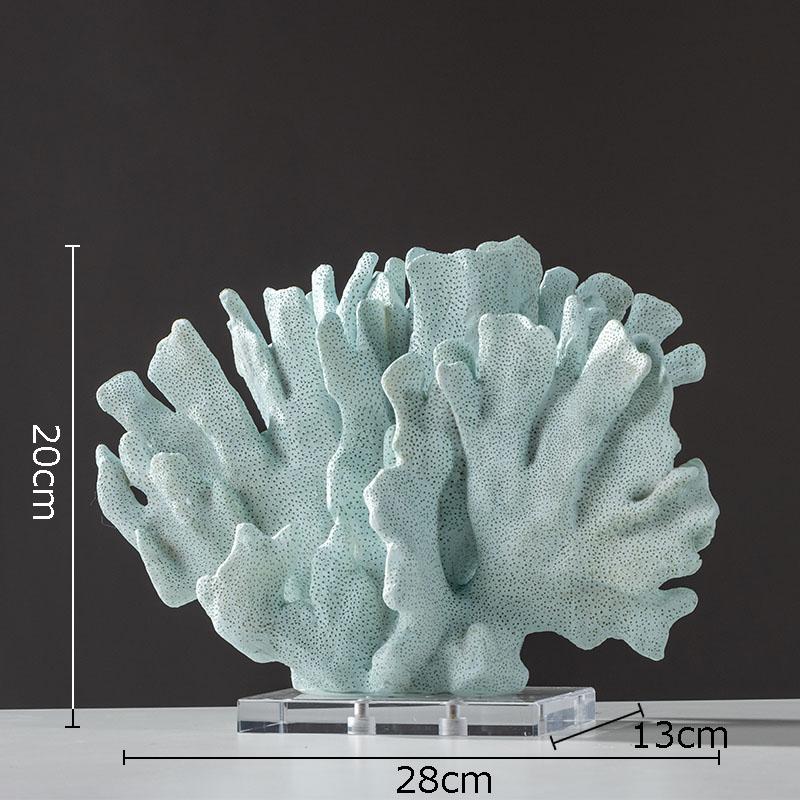 Creative Simulated Coral Resin Crafts Transparent Base Coral Statue Desk Decoration Ornaments Modern Home Decor Furnishings