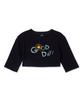 ASTRAL PROJECTION Good Day Supima Spandex 5-Quarter Sleeve Short Crop Top_Black