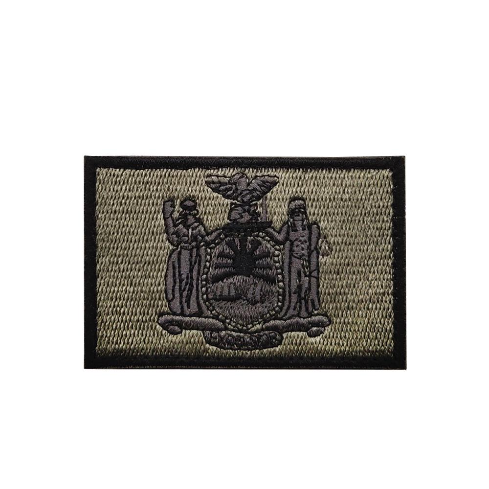 Geborduurde Klittenband Patches: Staatsvlaggen van NY, IL, TN & OH