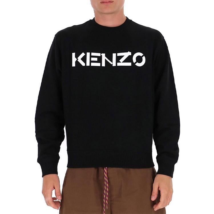 KENZO Letter Logo Sweatshirts Men's Black Crew Neck Moderate FA65SW0004MD-99