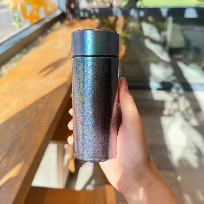 200ml Mini Titanium Thermal Water Bottle With Lid Portable Pocket Cup Double Wall Cold Hot Insulated Cups Drink Coffee Thermos