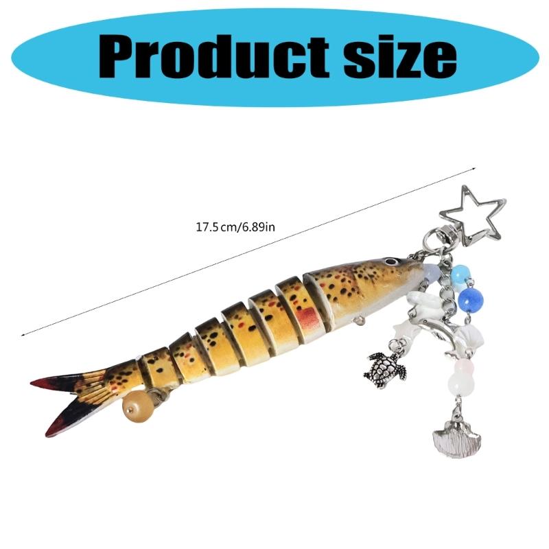 Fish Bag Pendant Bag Charm Fishing Keyring Plastic Texture Key Accessory Suitable for Fashion Women Girls Present