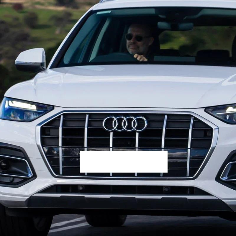 For Audi 8L 4 Rings Logo ABS Chrome Black Car Front Hood Emblem Bonnet Badge Rear Trunk Badge For Audi A3 A4 A5 A6 A7 A1 Q2 Q3 Q5 Q7 Q8 TT