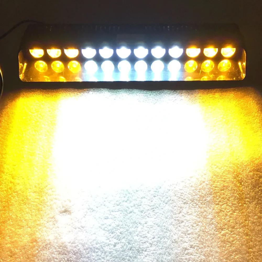 Car Strobe Flashing Windscreen Lamp 12LED Red/Blue Police Led Flasher Emergency Warning Light 12V 12W