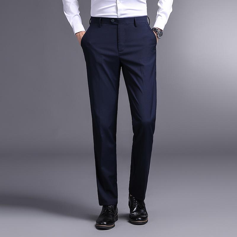 Pánské 2024 Klasické Čtyřsezónní Kalhoty s Rovnou Nohavicí - Business Casual & Profesionální Styl.