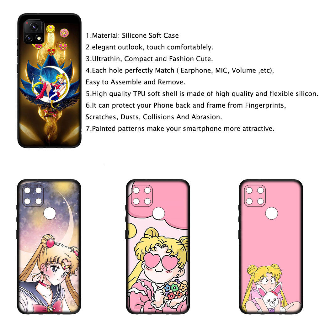 Cover for iPhone 17 16 15 Xiaomi Poco Redmi Note 14 13 12 11 Pro Max 9 16e Samsung Galaxy S25 S24 S23 OPPO Huawei Lovely Sailor Moon Phone Case