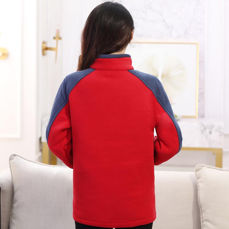 Doppelseitiger Fleece-Mantel für Damen - Sweatshirt mit Fleece-Futter für Mütter und Senioren (Frühling, Herbst, Winter).