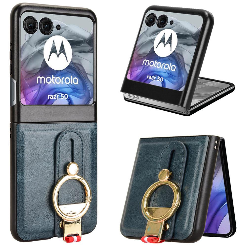 For Motorola Razr 50 5G Case Bottle Opener Wristband Leather+PC+TPU Phone Cover