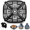 Air Fryer Replacement Parts for Ninja Crispi Air Fryer FN101GY, Air Fryer Accessories Grill Pan Plate Crisper Plate Rack Tray with Rubber Bumpers