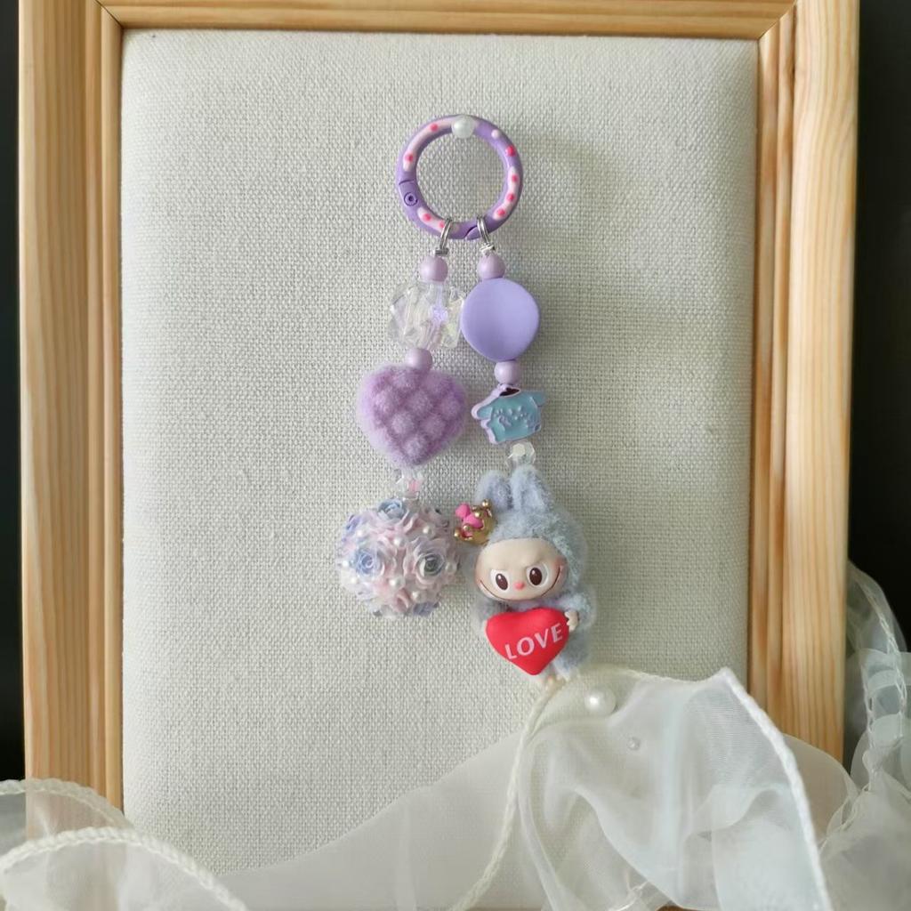Cute Cute Love Handmade Beaded Keychain Mobile Phone Chain Pendant Bag Pendant Ins Wind