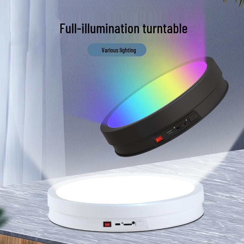 Color-Changing Rotating Display Stand with Remote Control for Live Streaming and E-commerce Shooting