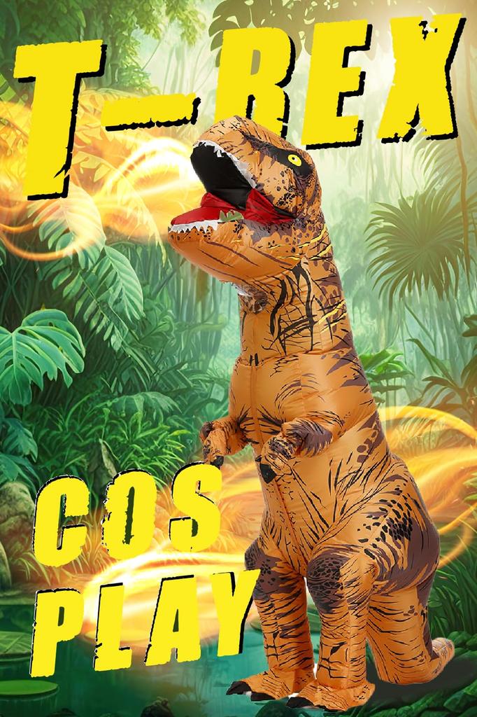 FUNKY Kobo Inflatable Dinosaur Tyrannosaurus Rex Halloween Costume Costume, Costume,