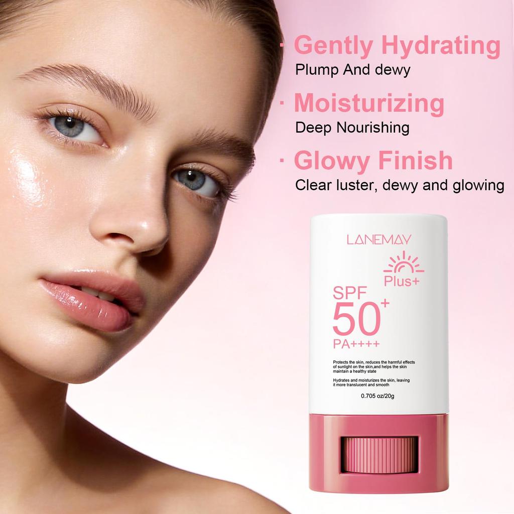 SPF 50 Moisturizing Sunscreen Stick-Leaves Skin Clear, Translucent & Smooth-Hydrating & Moisturizing-Suitable For All Skin Types, 20g