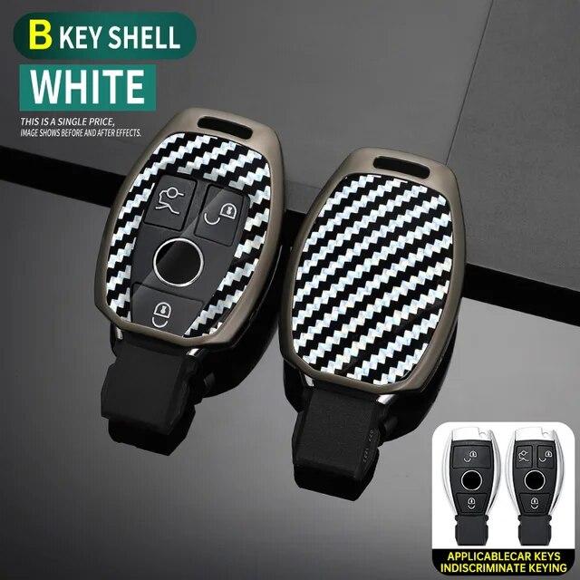 Carbon Fiber Zinc Alloy Car Key Case Cover For Mercedes Benz A C E S Class GLA CLA GLK GLC CLS W204 W463 W176 W251 W205 AMG