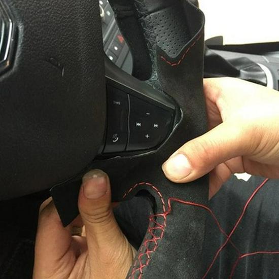 Suede Hand-Stitched Steering Wheel Cover for MG5, MG3, MG6, GT, GS, and Roewe