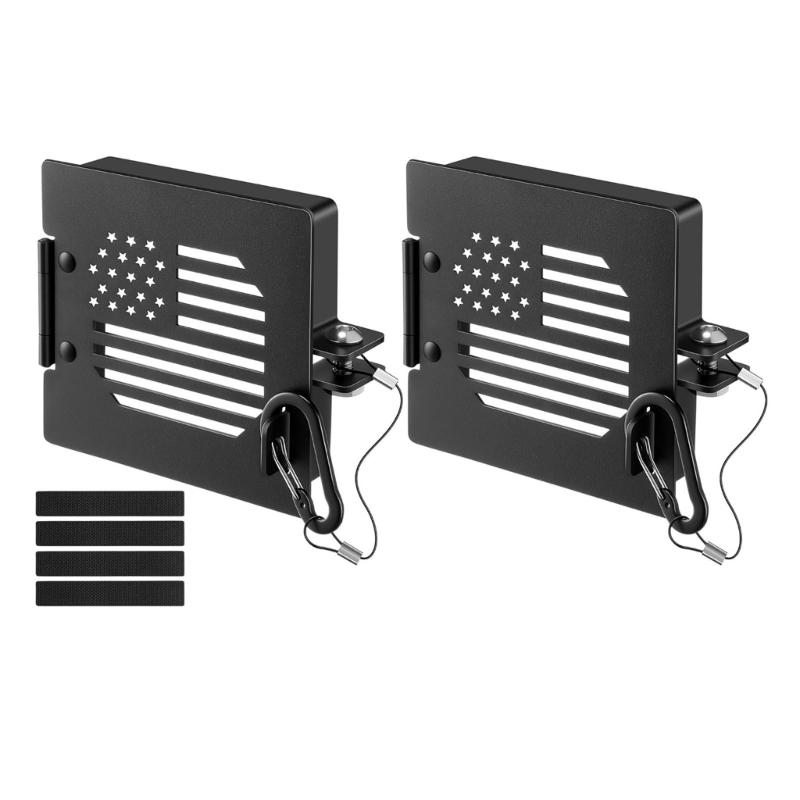 

Bumper End Cap with Secure Latches Metal Sewer Hose Storage Cover Quick Fixing for 4 Inch Square Trailer Bumper 1