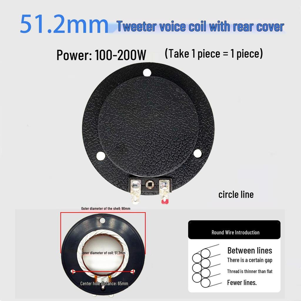 High-Frequency Speaker Voice Coil Diaphragm for 25-75 Core, Round Flat Wire Horn Repair