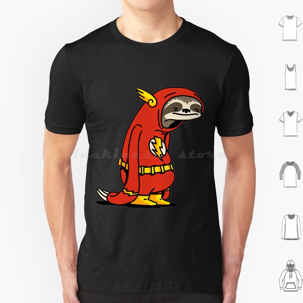 Flash Sloth Funny Superhero T Shirt Big Size 100 Cotton Flash Sloth Funny Superhero S