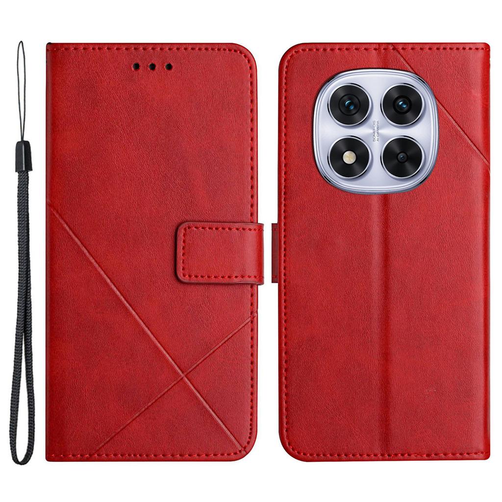 Für Xiaomi Redmi Note 14 Pro+ 5G/Note 14 Pro 5G/Note 14 Pro 4G/Poco X7 5G Lederhülle Linienmuster Brieftasche Handyhülle