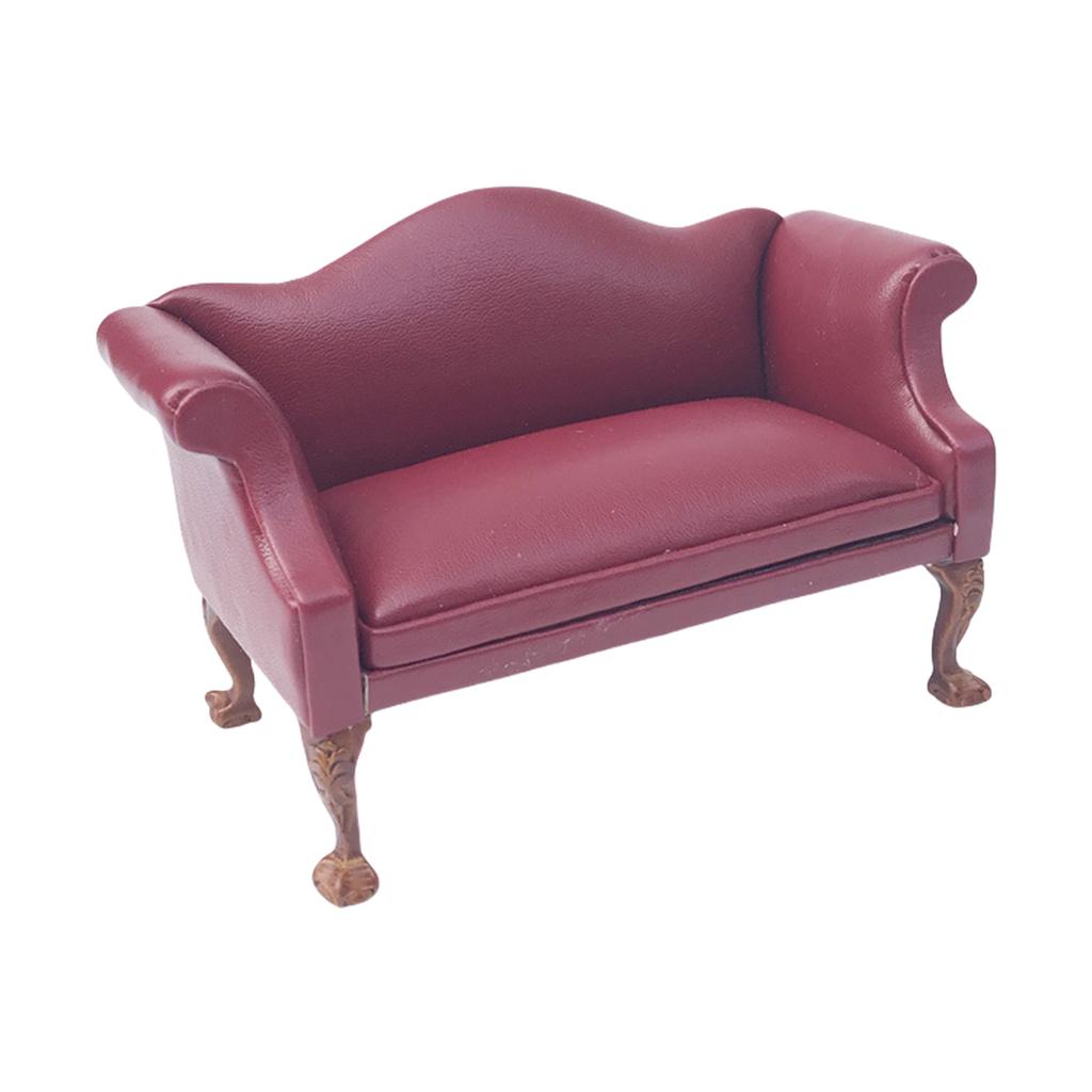 Puppenhäuser im Maßstab 1:12 Loveseat Miniatur Couch Möbel Rollenspiel für Kinder Puppenhaus Möbel Modell für Puppenhäuser