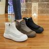 Non-slip Warm High-top Sports Fluffy Short Boots Cotton Shoes Autumn and Winter Velvet Soft-soled Snow Boots