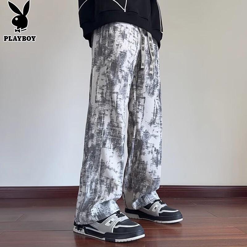 PLAYBOY Men's Tie-Dye Straight-Leg Casual Sweatpants