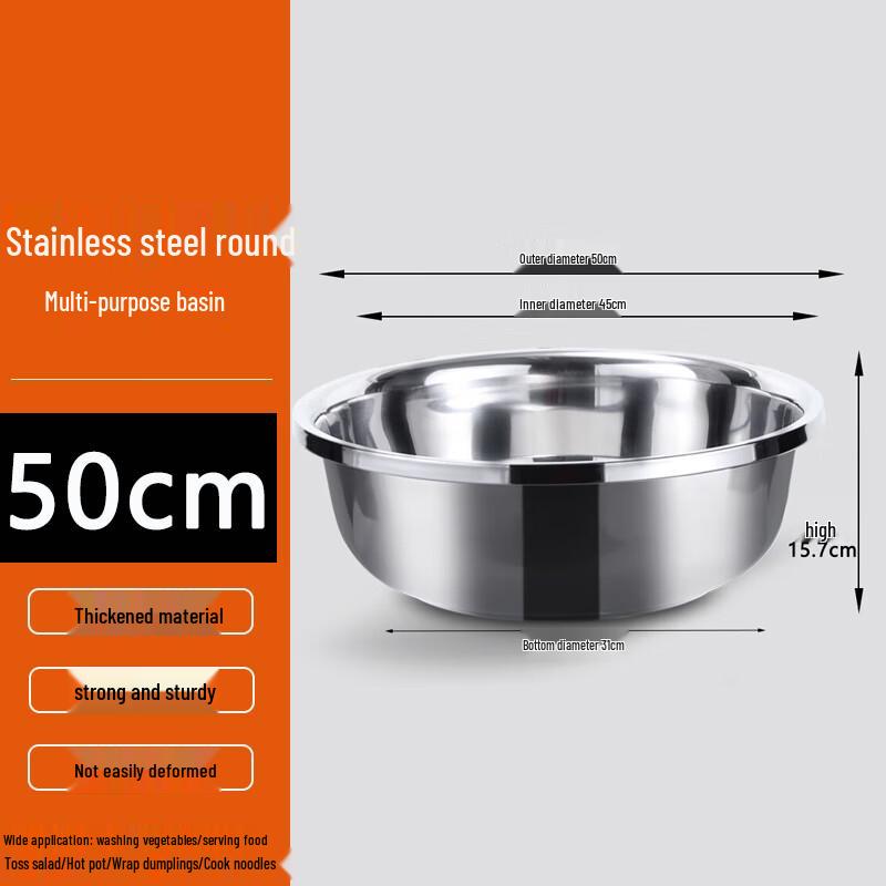 Homeglen Stainless Steel Multi-purpose Round Basin