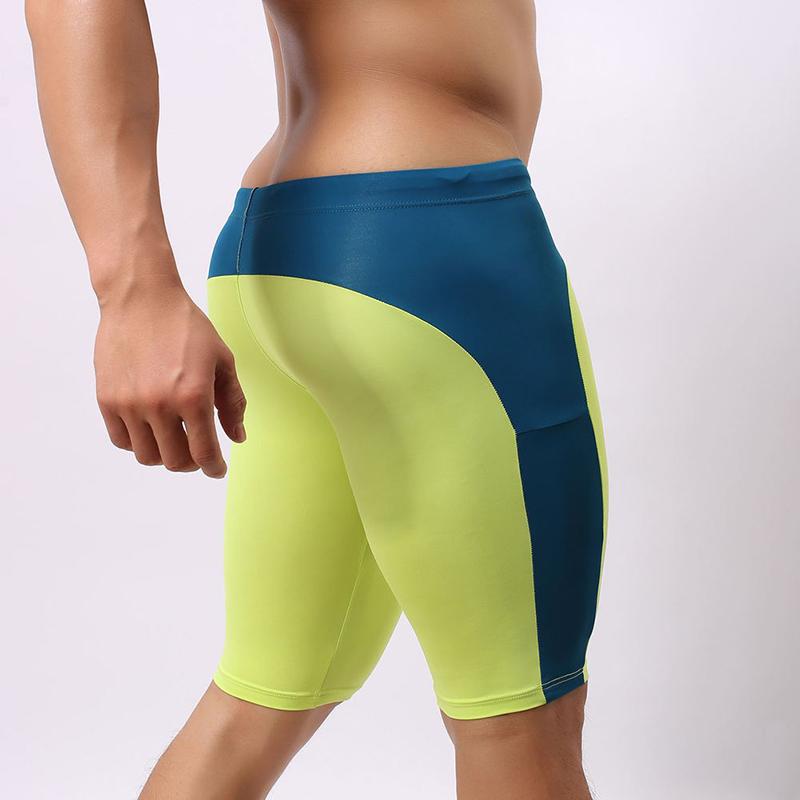 Herren Niedrig sitzende Slim Fit Fitnesshose Mode Kordelzug Color-Block Badehose Bequem eng anliegend Fünf-Punkt-Shorts