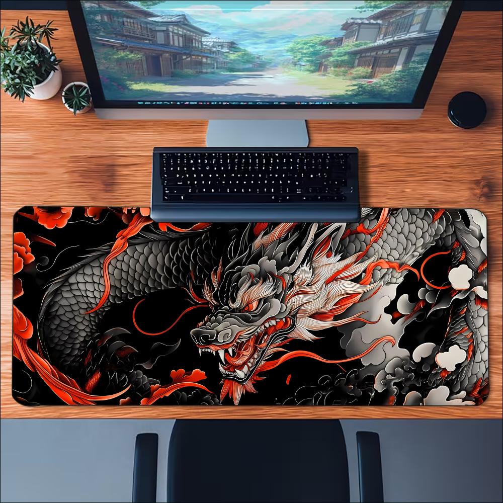 Oriental Dragon Art Large Desk Mat NonSlip Rubber Gaming Mouse Pad Keyboard Pad For Office Laptop Gamer Workstation