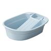 Compact Laundry Basin with Built-In Scrubbing Surface